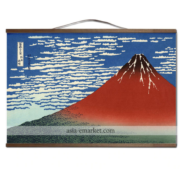 painting red fuji katsushika hokusai